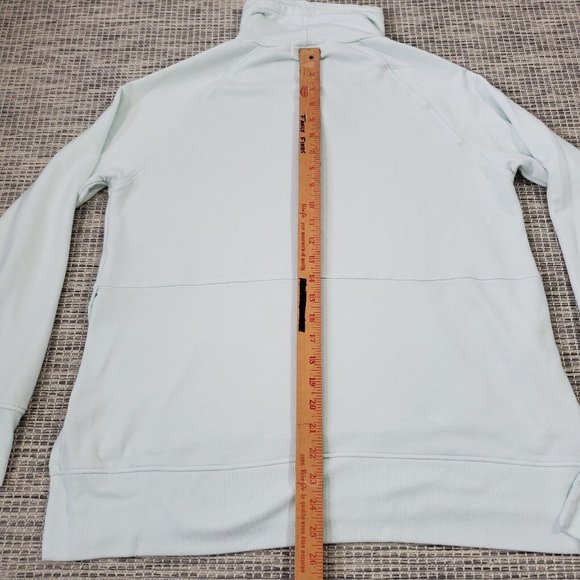 Peloton Cowl Neck Pullover Sweatshirt Womens Small Legacy Mint Green Side Slits - Picture 12 of 13